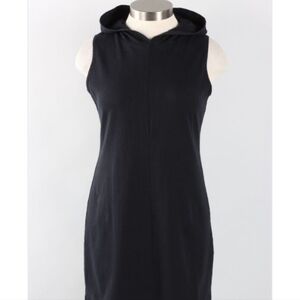 Pacificotton by Bryn Walker – Black Sleeveless Hooded Shirt Dress (Size L)